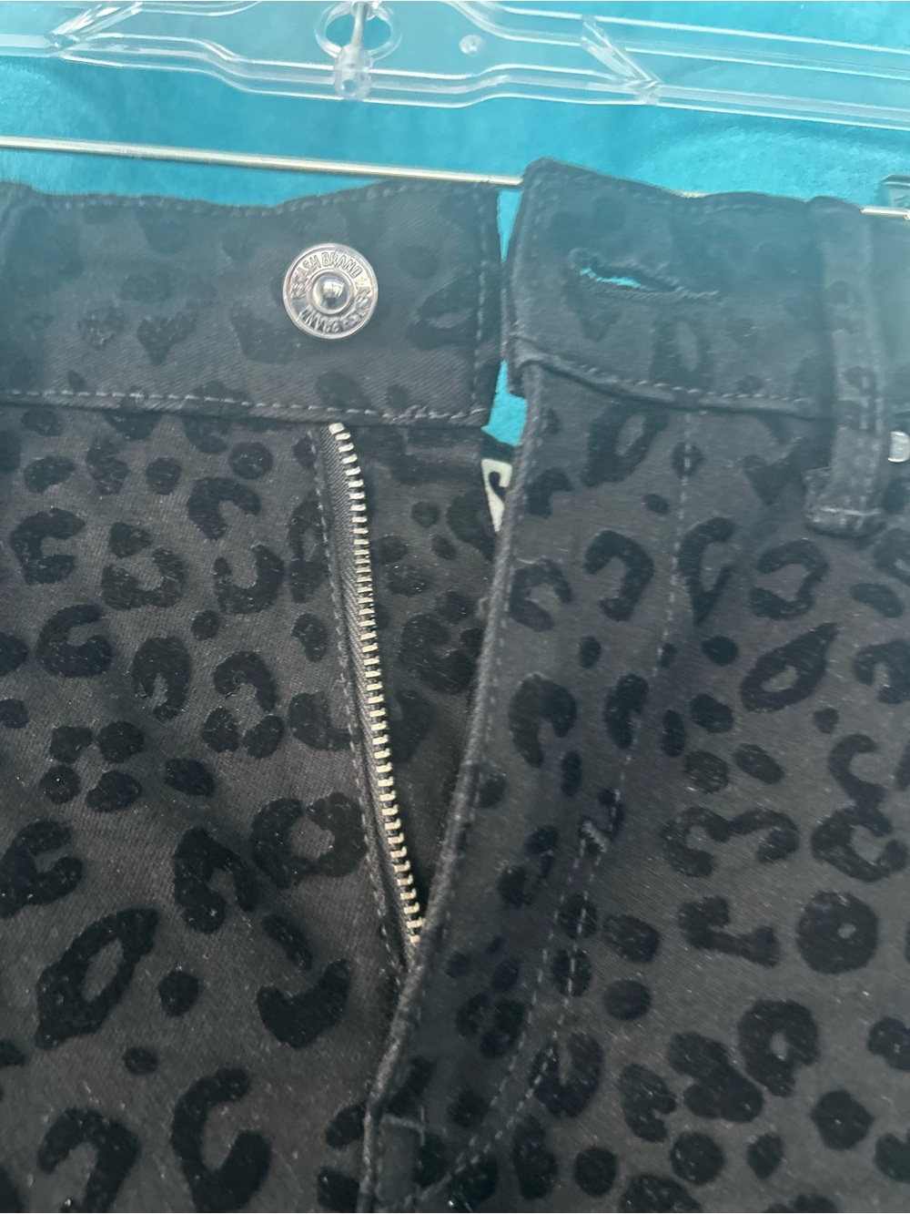 Rewash Black Leopard-Spot High-Rise Jeans